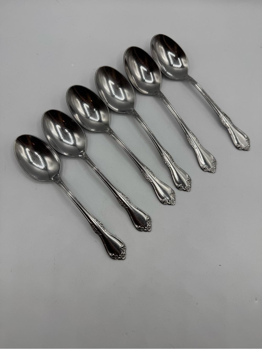 Oneida Ltd Wm Rogers Deluxe Mansfield Stainless Flatware Set Of 6 Teaspoons